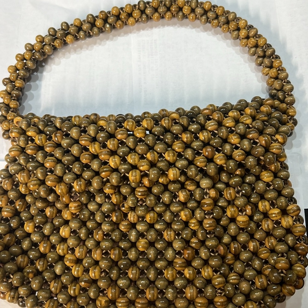Vintage Waldorf Wooden Beaded Purse/Handbag